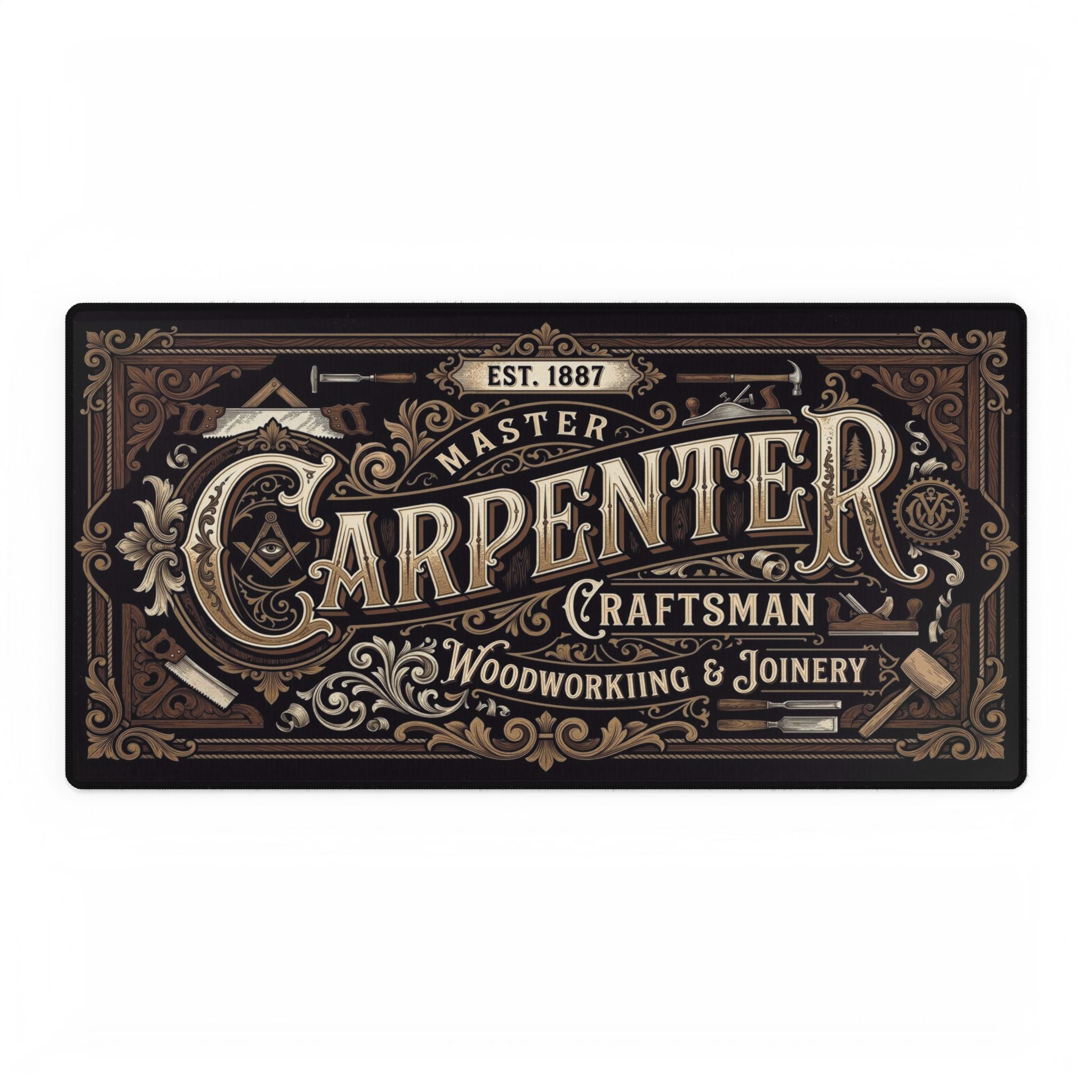 Carpenter_-_Desk_Mat - Front View on a White background