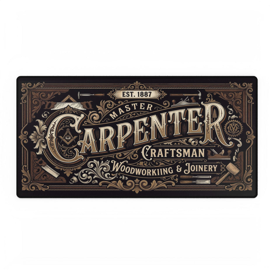 Carpenter_-_Desk_Mat - Front View on a White background