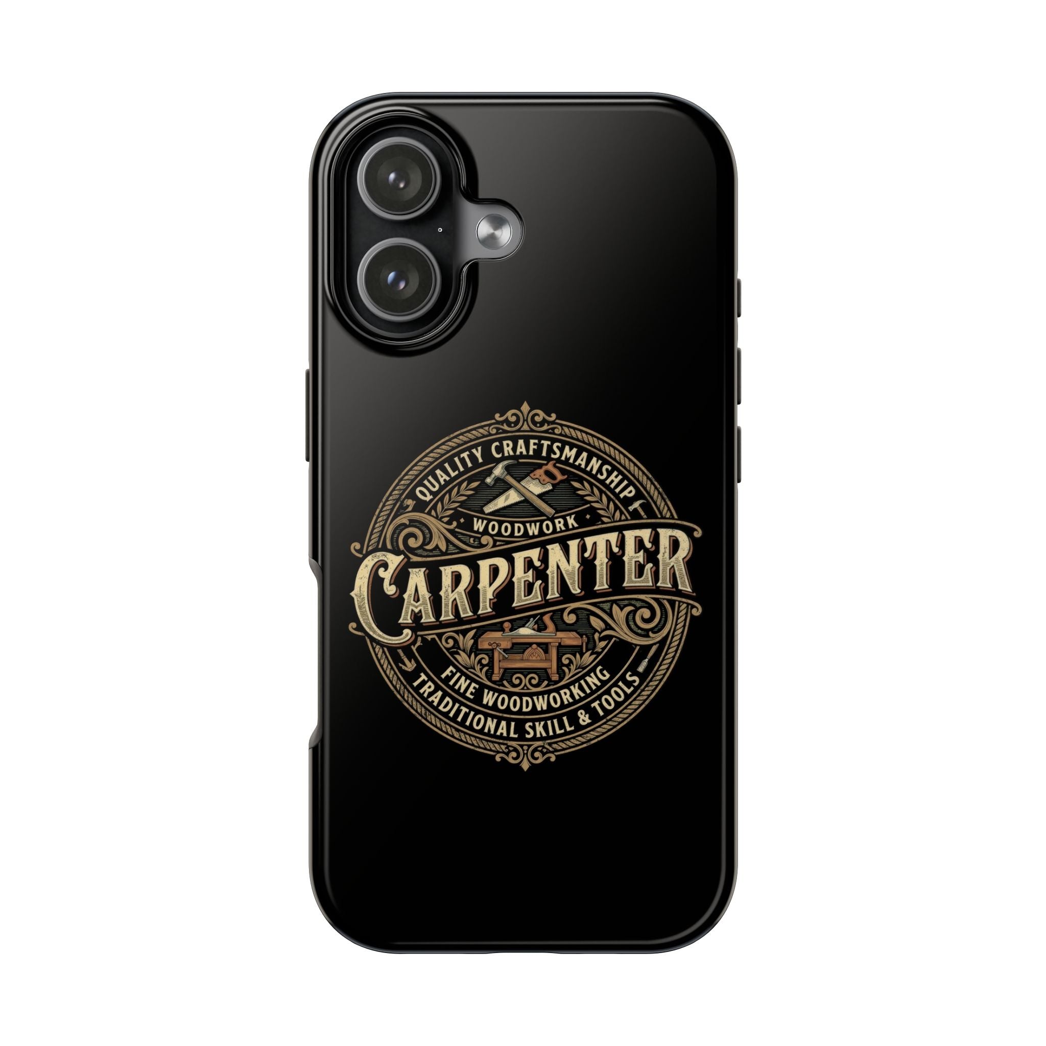 Carpenter Phone Case — Vintage Woodworker Logo with Protective Cover