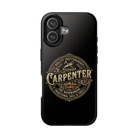 Carpenter Phone Case — Vintage Woodworker Logo with Protective Cover