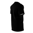 Side view of Black t-shirt on a white background