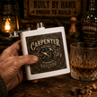 Carpenter Stainless Steel Flask – Traditional Woodworking 6oz Hip Flask Gift - DCA0420