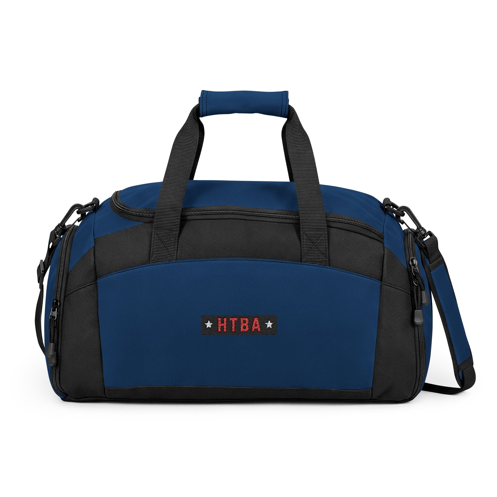 Duffel_Bag_-_Blue - Front View on White background