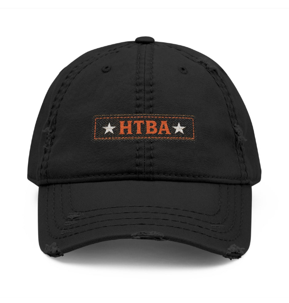 HTBA Distressed Embroidered Dad Hat – Vintage Washed Baseball Cap