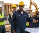 Navy/Black - Dutch Cloth Jacket on construction worker on a construction site background