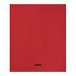 Red Throw Blanket with HTBA brand label on a white background
