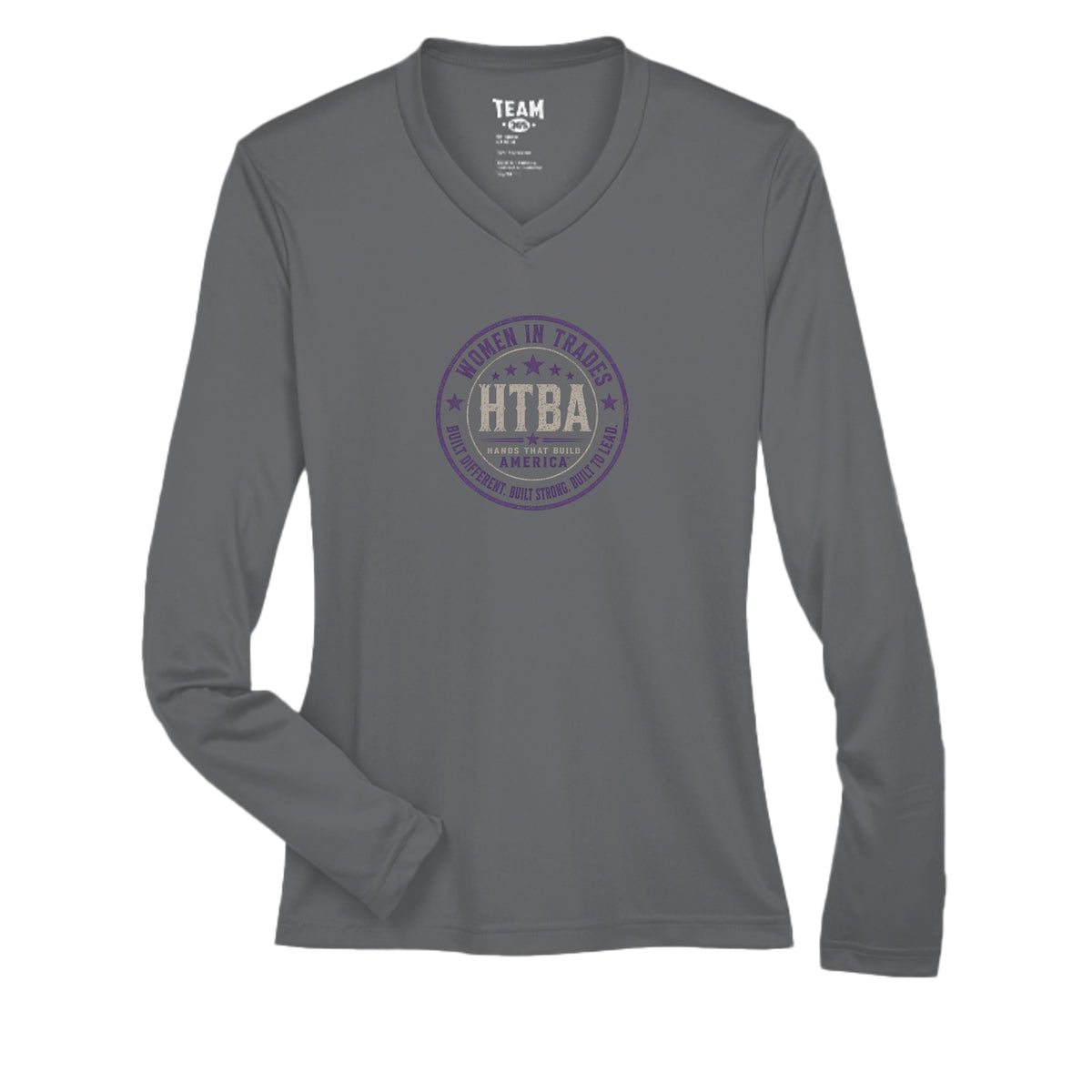 SPORT GRAPHITE HTBA Women in Trades Medallion Long Sleeve V-neck Shirt