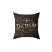Electrician Logo Throw Pillow — Vintage Power, Light & Repair Cushion