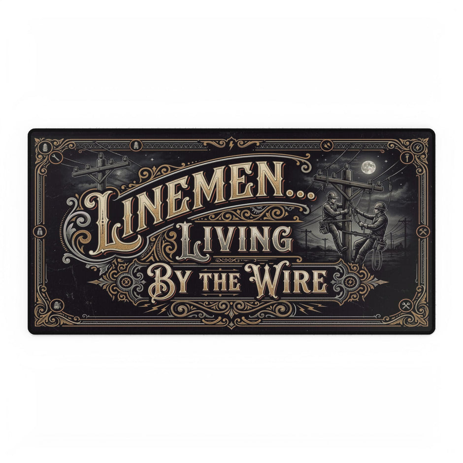 Linemen Desk Mat Mouse Pad-American Heritage-Vintage Style - DCA0126