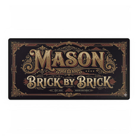 Mason Desk Mat Mouse Pad - Vintage Style on a white background. 