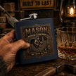 Mason Bricklayer 6oz Stainless Steel Flask – Vintage Stoneworker Design - DCA0427