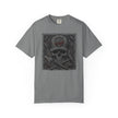 Light Gray t-shirt with Masons skull and cross tools and text on a white background