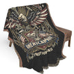 Mechanic Skilled Trades American Pride Fringed Throw laying on Chair