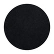 Black circular object on a white background