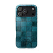 Blue checkered, magnetic phone case