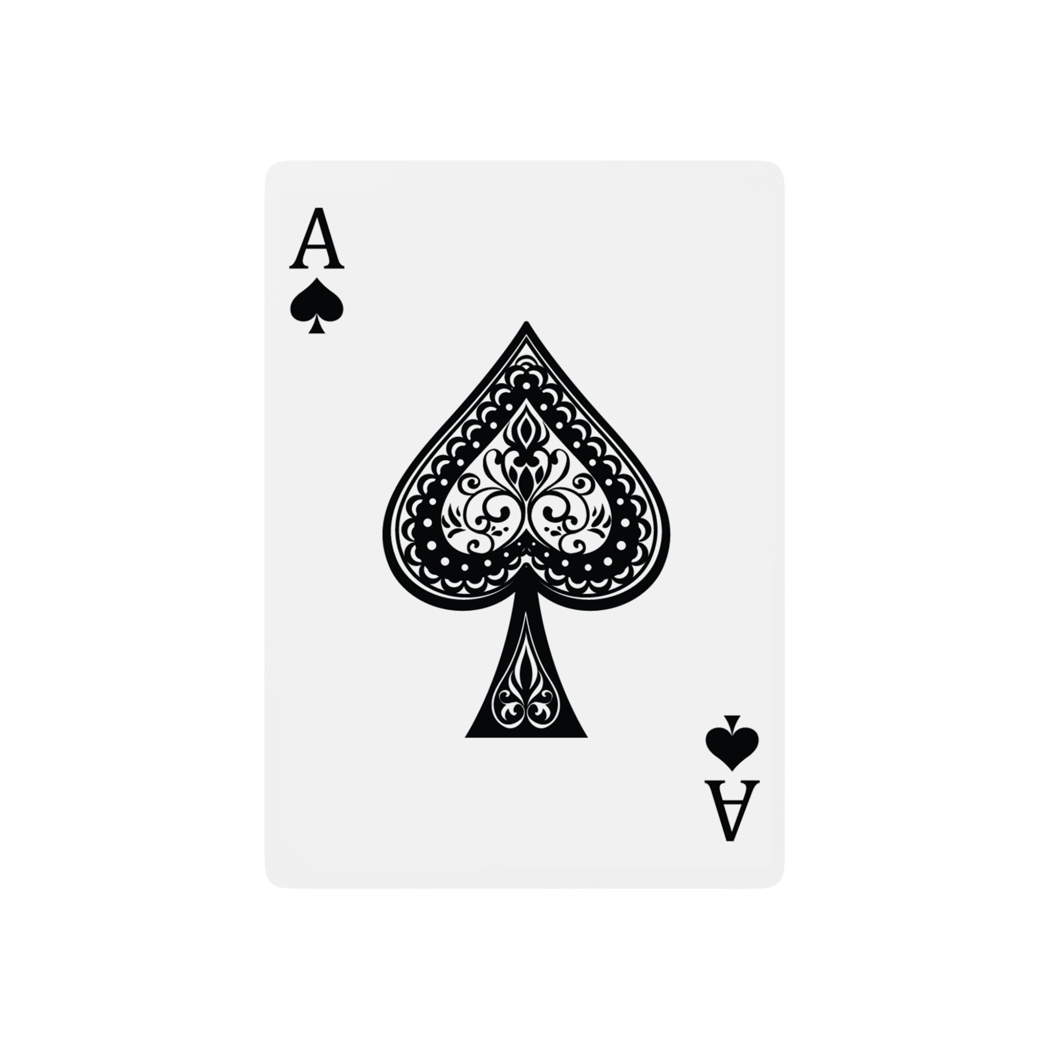 Playing card with Ace of Spades design on a white background