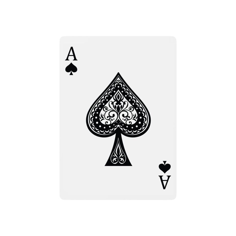 Playing card with Ace of Spades design on a white background