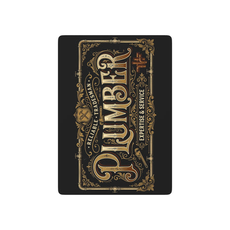 Decorative card with ornate text and design on a black background