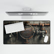 Rectangular desk ma with keyboard and mouse on white background