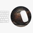 Round mouse pad with 'Plumber That America' design on a white background