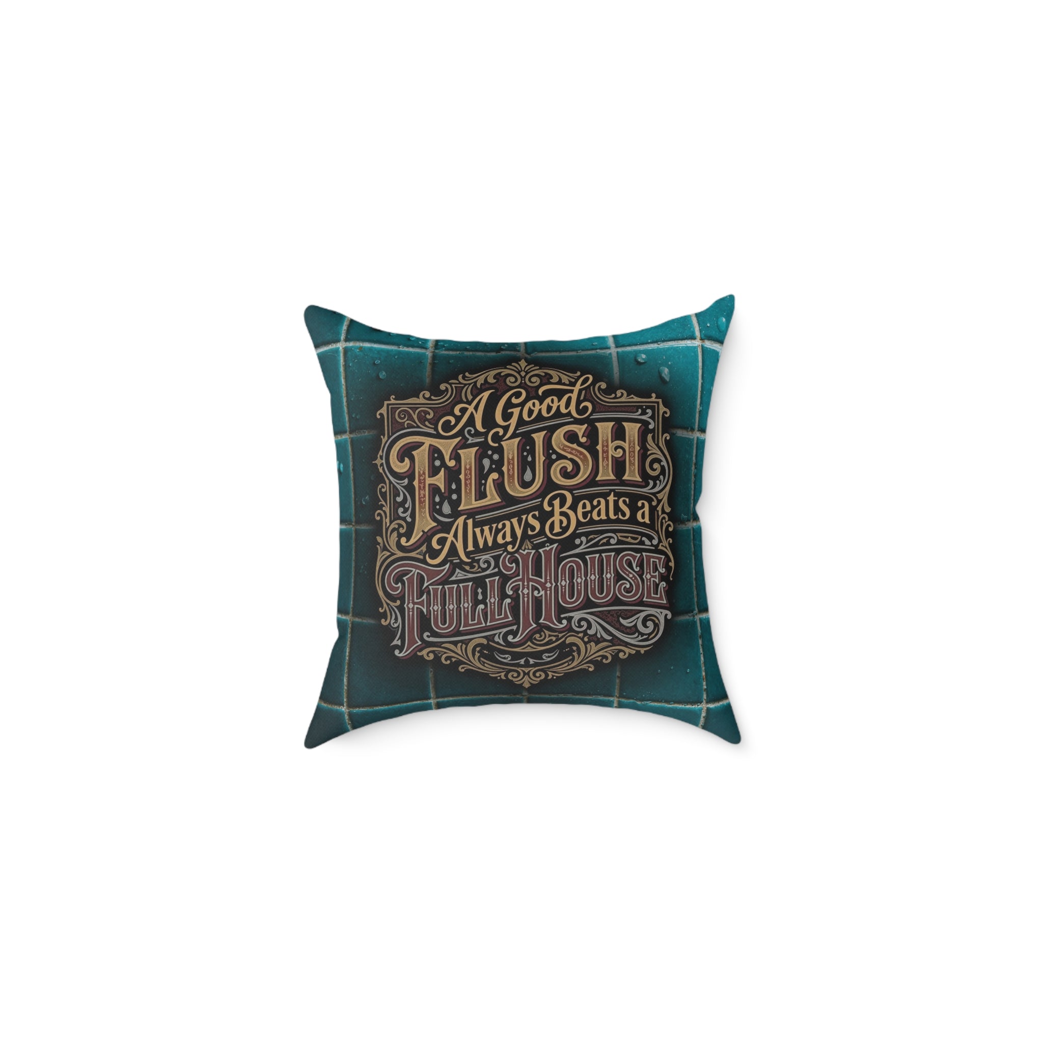 Decorative pillow with text on a white background