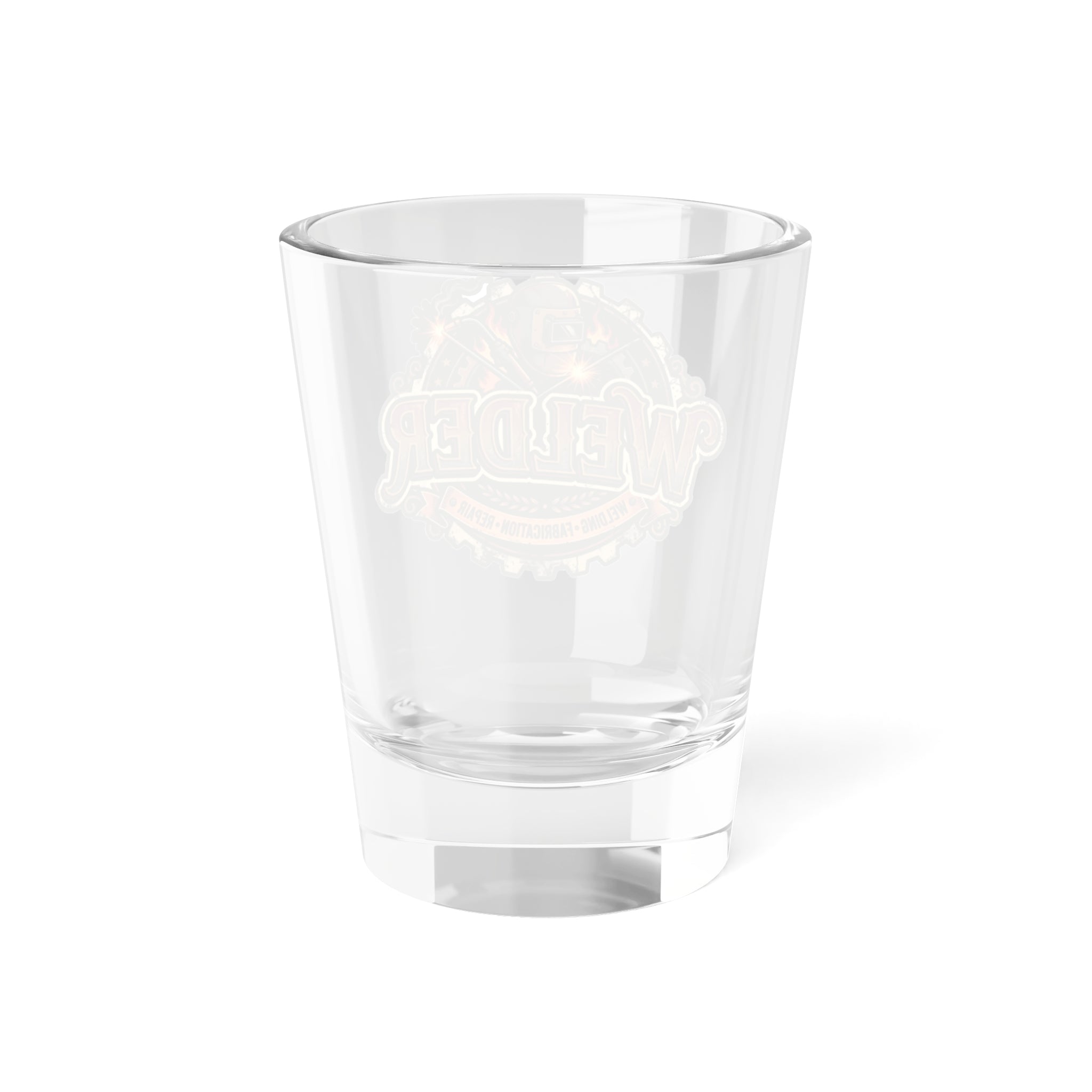 Clear glass tumbler on a white background