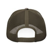 Camo Olive colored cap on a white background