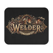Mouse Pad with rounded corners, featuring a large central steampunk-style graphic that reads 'WELDER' with 'STEEL. STRENGTH. SERVICE.'