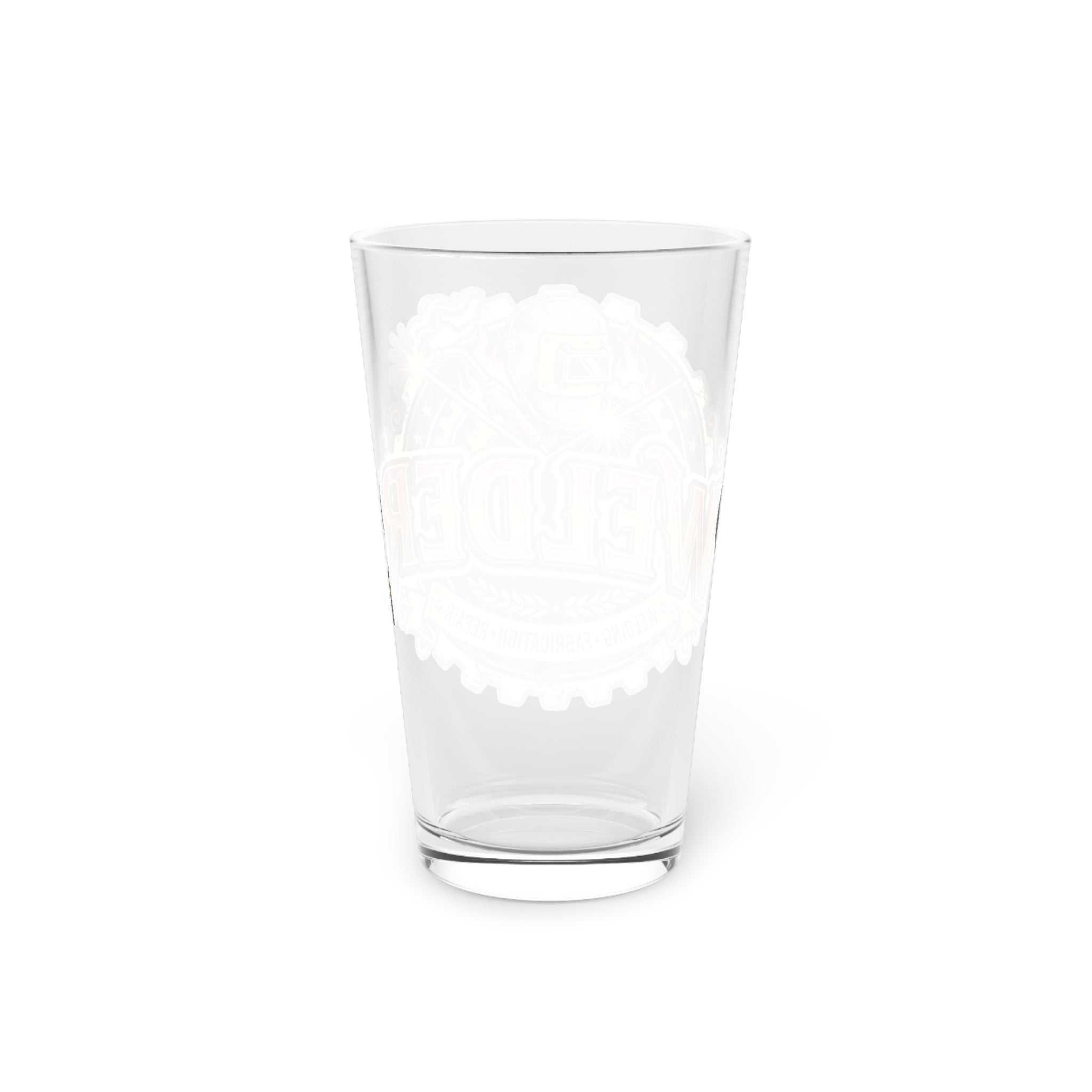 Clear glass on a white background