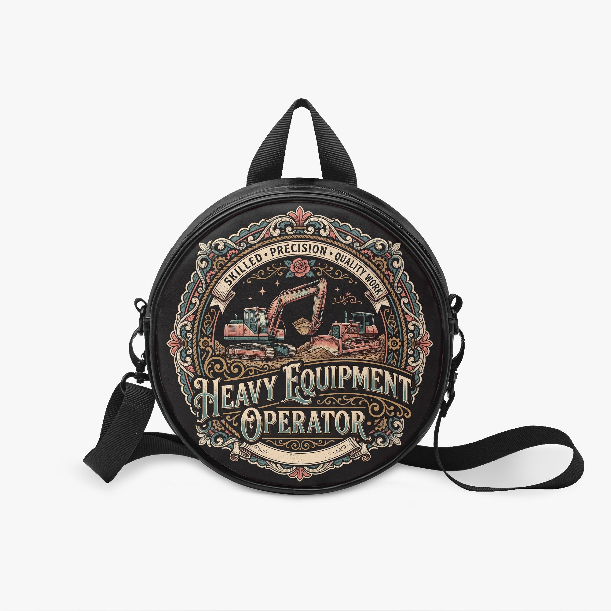 Heav Equipment Operator Women's Sklled Trades Round Crossbody Bag