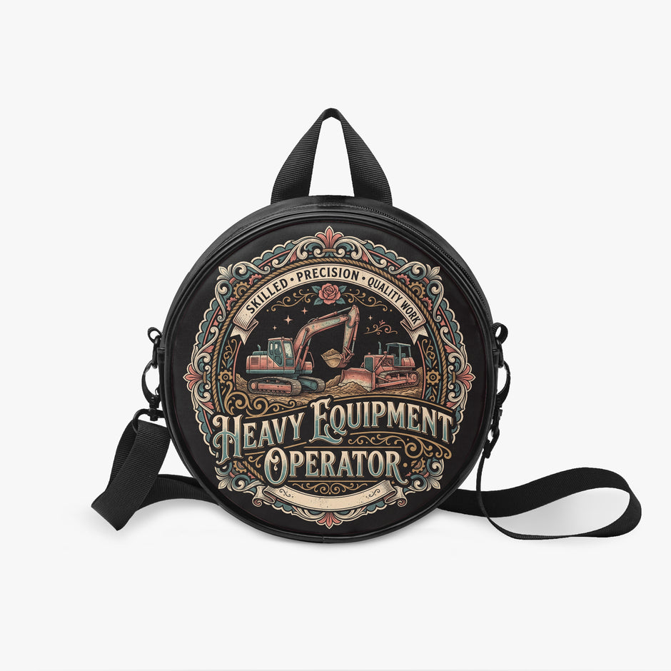 Heav Equipment Operator Women's Sklled Trades Round Crossbody Bag
